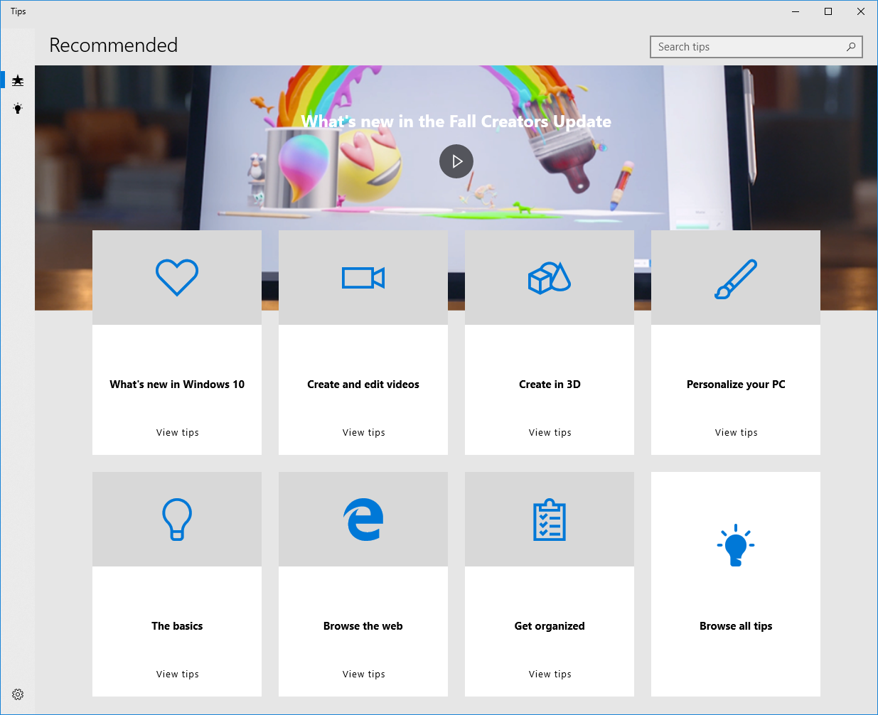 MS Windows 10 Tips App